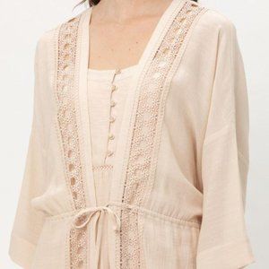 Slub Gauze Maxi Kimono